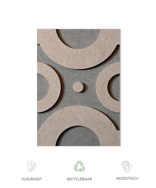 Casa Sentir Wanddecoratie Felto Hex - Taupe&Sand