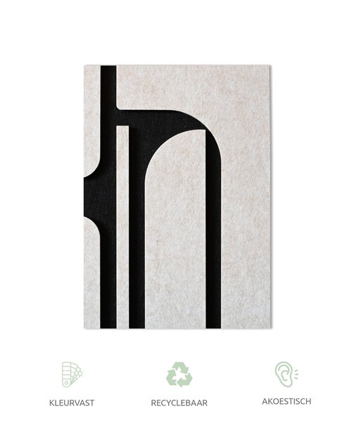 Casa Sentir Wanddecoratie Felto Abstract - Black&White