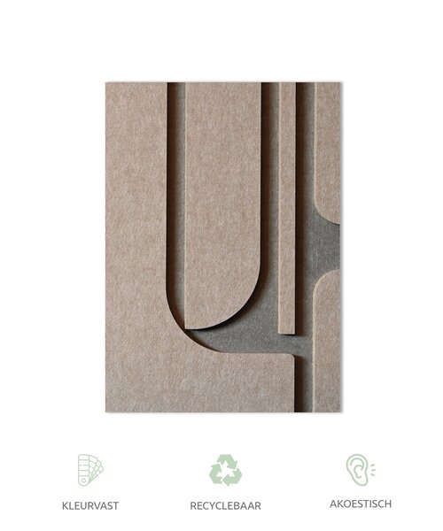 Casa Sentir Wanddecoratie Felto Abstract - Taupe&Sand