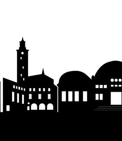 Wanddecoratie - Skyline Enschede - Zwart