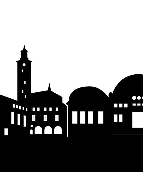 Casa Sentir Wanddecoratie - Skyline Enschede - Zwart
