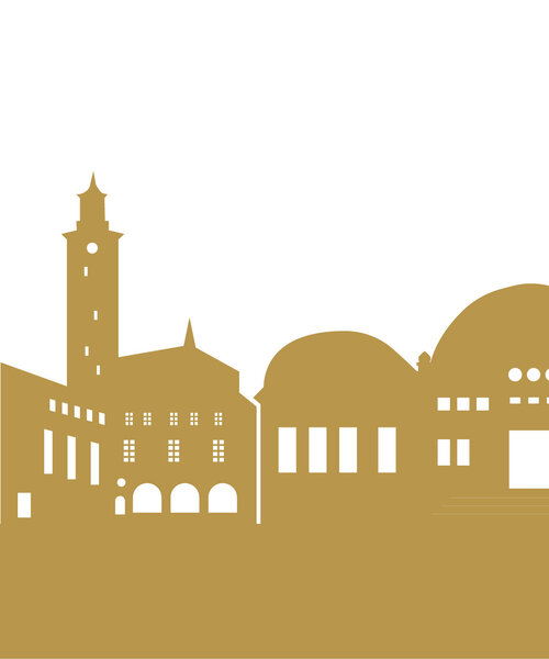 Casa Sentir Wanddecoratie - Skyline Enschede - Naturel