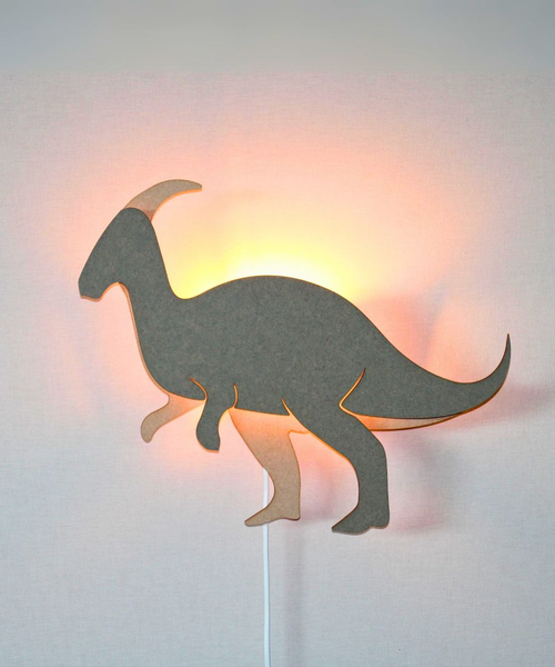 Van Tjalle en Jasper Dino wandlamp Parasaurolophus