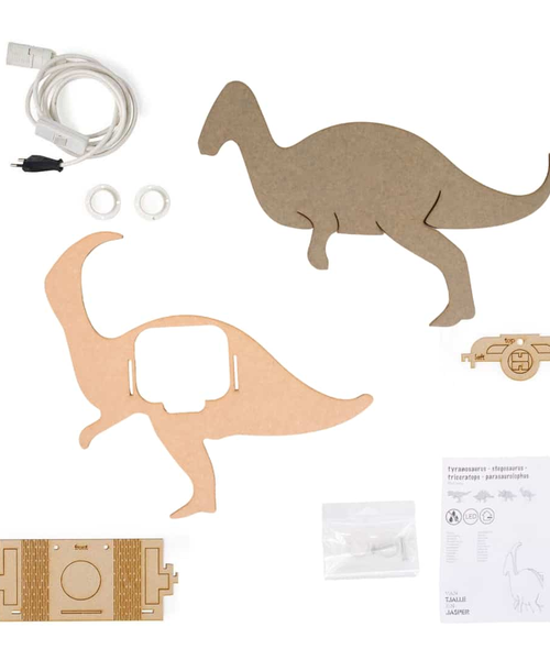 Van Tjalle en Jasper Dino wandlamp Parasaurolophus