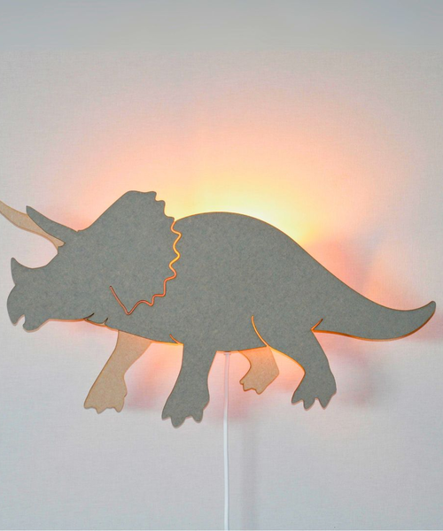Van Tjalle en Jasper Dino wandlamp Triceratops
