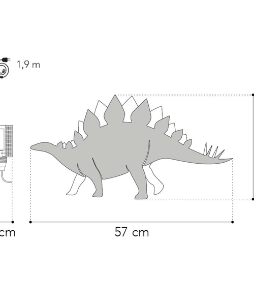 Van Tjalle en Jasper Dino wandlamp Stegosaurus