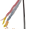 Merkloos Hengel softy met veer en bel blauw/roze Merkloos Hengel softy met veer en bel blauw/roze