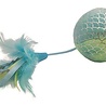 Cat 'n' caboodle Happy pet mermaid bal groot met veren blauw Cat 'n' caboodle Happy pet mermaid bal groot met veren blauw