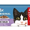 Felix Felix pouch original in gelei mix box rund / kip / tonijn / zalm Felix Felix pouch original in gelei mix box rund / kip / tonijn / zalm