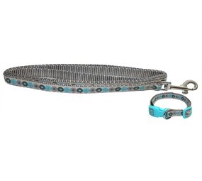 Little rascals Little rascals puppy halsband met lijn blauw Little rascals Little rascals puppy halsband met lijn blauw