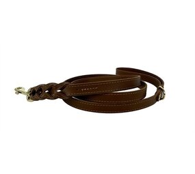 Sazzz hondenriem passion braided classic leer zadel bruin Sazzz hondenriem passion braided classic leer zadel bruin