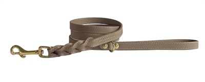 Sazzz hondenriem passion braided classic leer taupe Sazzz hondenriem passion braided classic leer taupe