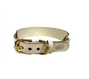Sazzz halsband hond sweetie classic leer creme Sazzz halsband hond sweetie classic leer creme