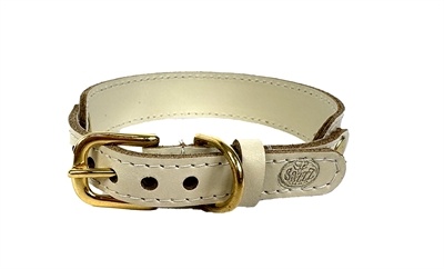 Sazzz halsband hond sweetie classic leer creme Sazzz halsband hond sweetie classic leer creme