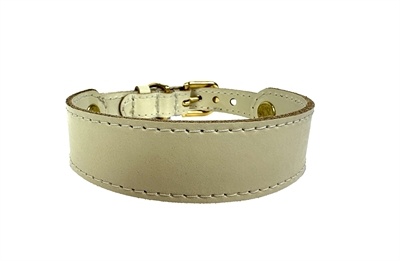 Sazzz halsband hond sweetie classic leer creme Sazzz halsband hond sweetie classic leer creme