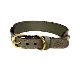 Sazzz halsband hond sweetie classic leer taupe Sazzz halsband hond sweetie classic leer taupe