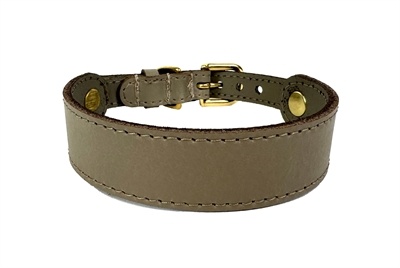 Sazzz halsband hond sweetie classic leer taupe Sazzz halsband hond sweetie classic leer taupe