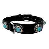 Sazzz halsband hond adventure stone classic leer zwart Sazzz halsband hond adventure stone classic leer zwart