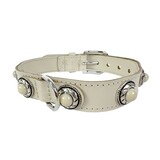 Sazzz halsband hond adventure stone classic leer creme Sazzz halsband hond adventure stone classic leer creme