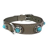 Sazzz halsband hond adventure stone classic leer taupe Sazzz halsband hond adventure stone classic leer taupe