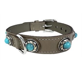 Sazzz halsband hond adventure stone classic leer taupe Sazzz halsband hond adventure stone classic leer taupe