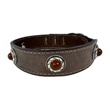 Sazzz halsband hond boho treasure stone vintage leer bruin Sazzz halsband hond boho treasure stone vintage leer bruin