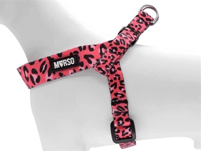 Morso Morso mini hondentuig verstelbaar gerecycled bubble leo roze