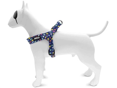 Morso Morso mini hondentuig verstelbaar gerecycled color invaders paars Morso Morso mini hondentuig verstelbaar gerecycled color invaders paars