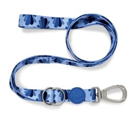 Morso Morso hondenriem verstelbaar gerecycled splash blauw Morso Morso hondenriem verstelbaar gerecycled splash blauw