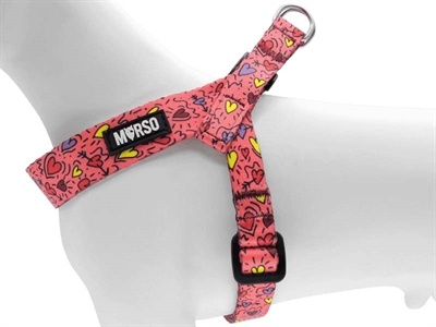 Morso Morso mini hondentuig verstelbaar gerecycled pink think roze Morso Morso mini hondentuig verstelbaar gerecycled pink think roze