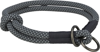 Trixie Trixie halsband hond soft half-slip zwart / grijs