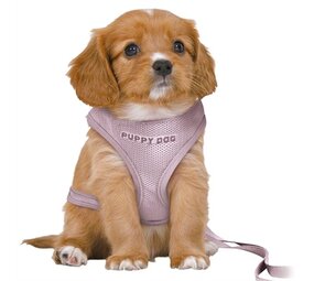 Trixie Trixie hondentuig junior puppy softtuig met riem lila Trixie Trixie hondentuig junior puppy softtuig met riem lila