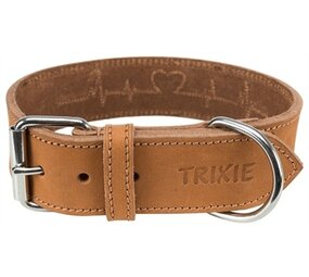 Trixie Trixie halsband hond rustic vetleer heartbeat bruin Trixie Trixie halsband hond rustic vetleer heartbeat bruin