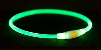Trixie Trixie lichtgevende halsband usb flash light oplaadbaar tpu groen