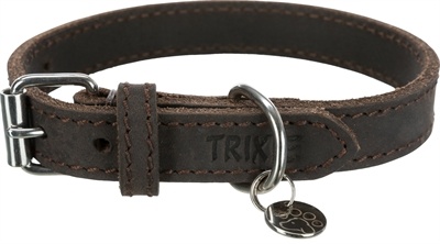 Trixie Trixie halsband hond rustic vetleer donkerbruin Trixie Trixie halsband hond rustic vetleer donkerbruin