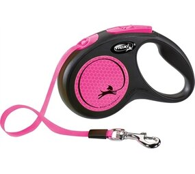 Flexi Flexi hondenriem | Rollijn 5 meter | Zwart / Roze | Voor honden tot 25 kg Flexi Flexi hondenriem | Rollijn 5 meter | Zwart / Roze | Voor honden tot 25 kg