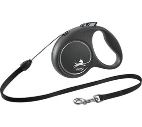 Flexi Flexi hondenriem | Rollijn 5 meter | Zwart | Voor honden tot 12 en 20 kg Flexi Flexi hondenriem | Rollijn 5 meter | Zwart | Voor honden tot 12 en 20 kg