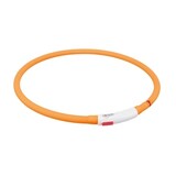 Trixie Trixie lichtgevende halsband hond usb siliconen oplaadbaar oranje Trixie Trixie lichtgevende halsband hond usb siliconen oplaadbaar oranje