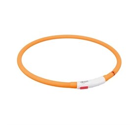 Trixie Trixie lichtgevende halsband hond usb siliconen oplaadbaar oranje Trixie Trixie lichtgevende halsband hond usb siliconen oplaadbaar oranje