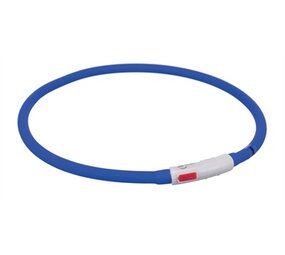 Trixie Trixie lichtgevende halsband hond usb siliconen oplaadbaar royal blauw Trixie Trixie lichtgevende halsband hond usb siliconen oplaadbaar royal blauw