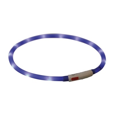 Trixie Trixie lichtgevende halsband hond usb siliconen oplaadbaar royal blauw Trixie Trixie lichtgevende halsband hond usb siliconen oplaadbaar royal blauw