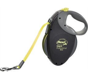 Flexi Flexi hondenriem | Rollijn 10 meter | Zwart / Geel | Voor honden tot 50 kg