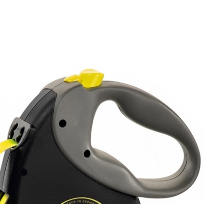 Flexi Flexi hondenriem | Rollijn 8 meter | Zwart / Geel | Voor honden tot 50 kg