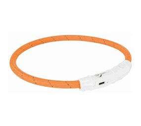 Trixie Trixie lichtgevende halsband hond flash usb tpu / nylon oranje