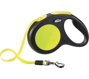 Flexi Flexi rollijn new classic neon tape zwart / geel Flexi Flexi rollijn new classic neon tape zwart / geel