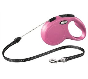 Flexi Flexi rollijn classic cord roze Flexi Flexi rollijn classic cord roze