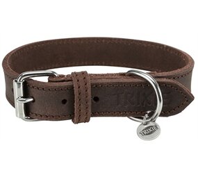 Trixie Trixie halsband hond rustic vetleer donkerbruin