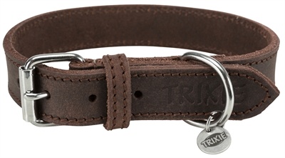 Trixie Trixie halsband hond rustic vetleer donkerbruin