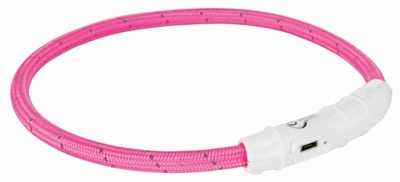 Trixie Trixie lichtgevende halsband hond flash usb tpu / nylon roze