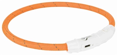 Trixie Trixie lichtgevende halsband hond flash usb tpu / nylon oranje Trixie Trixie lichtgevende halsband hond flash usb tpu / nylon oranje